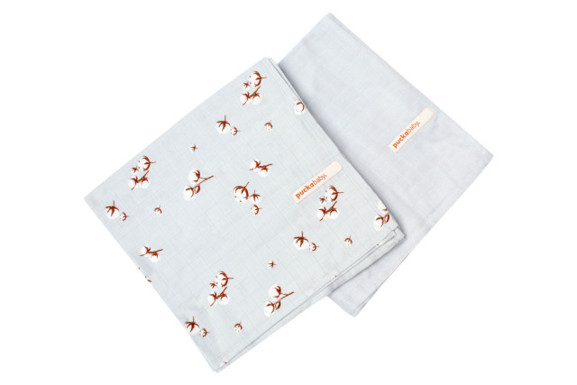 Puckababy Muslin 2-pack - 120x120 - Cotton Flower