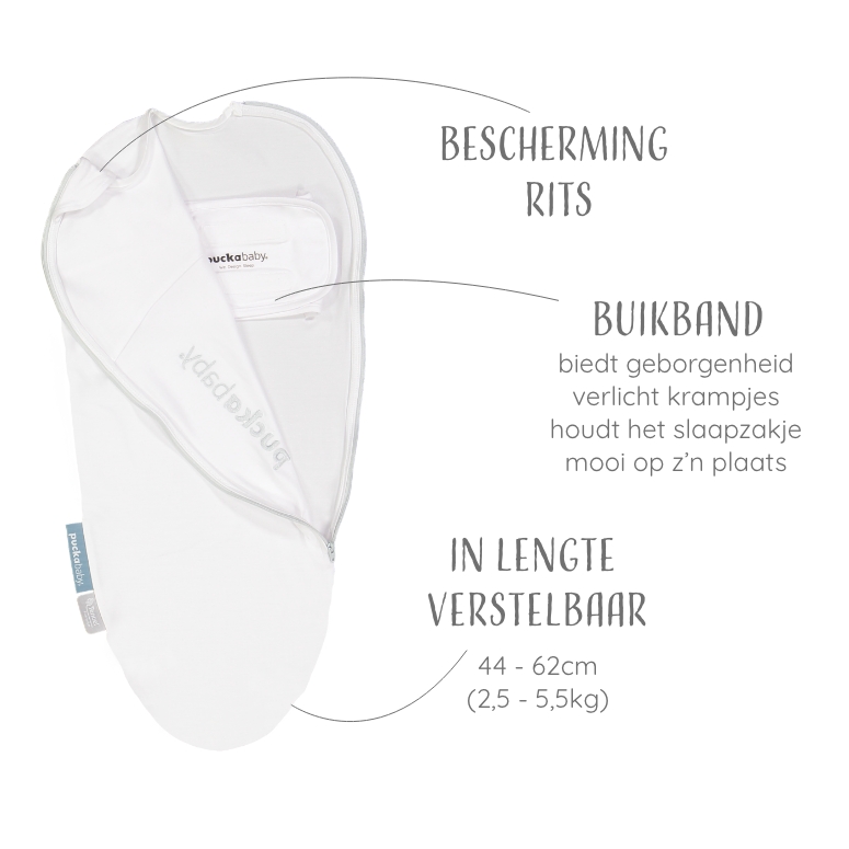 bescherming rits - buikband: biedt geborgenheid, verlicht krampjes, houdt het slaapzakje, mooi op z'n plaats - in lengthe verstelbaar